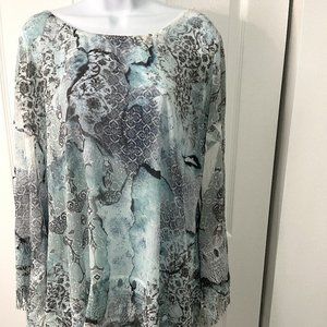 Large, Mint Green Butterfly Style Blouse